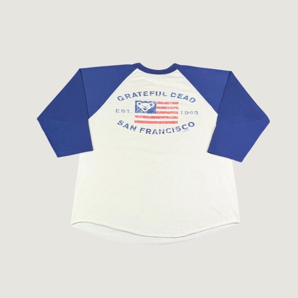 Vintage 1999 Grateful Dead San Francisco Raglan Baseball Tee Blue Cream M